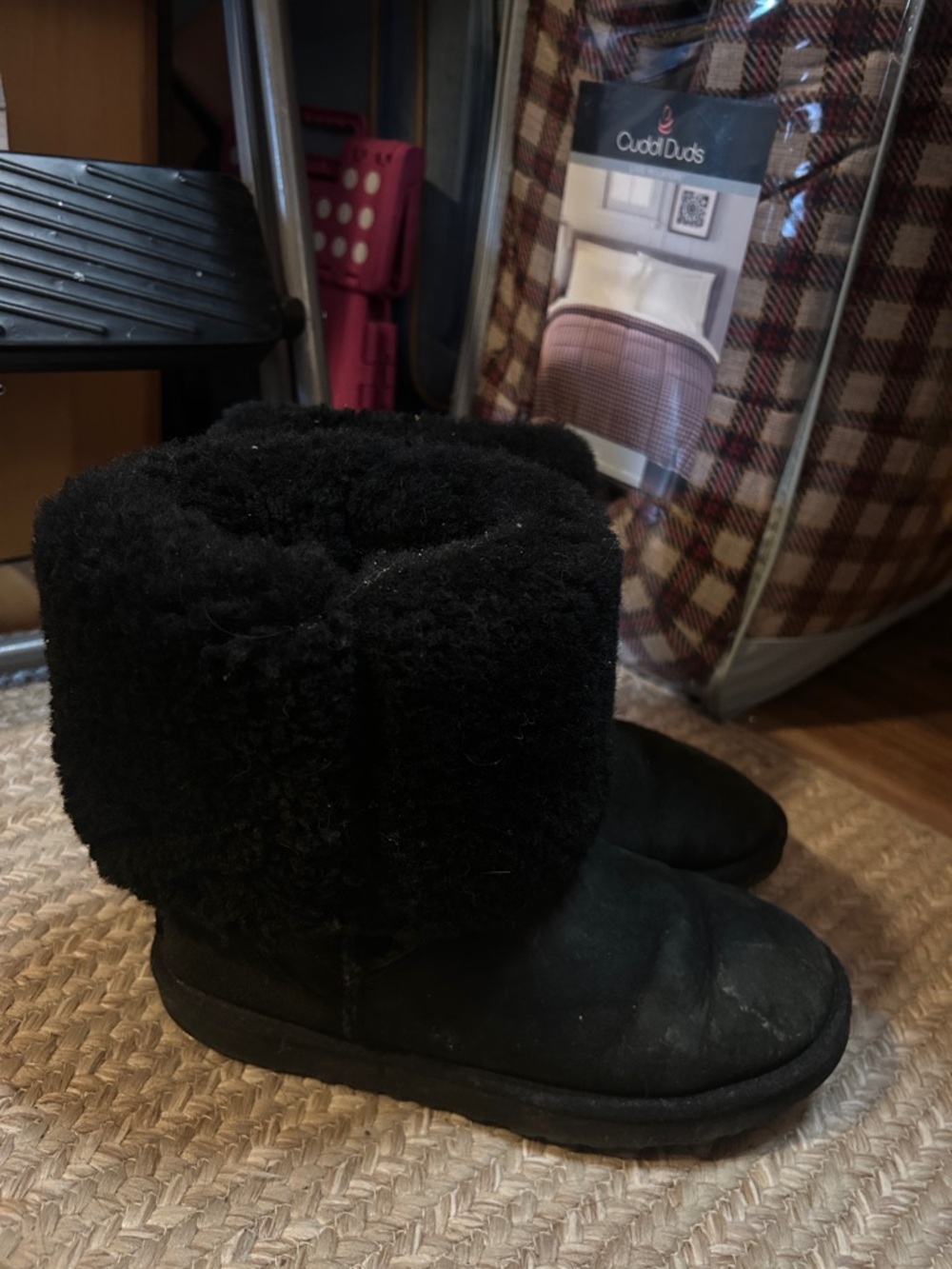 UGG Black Short Shearling Booties